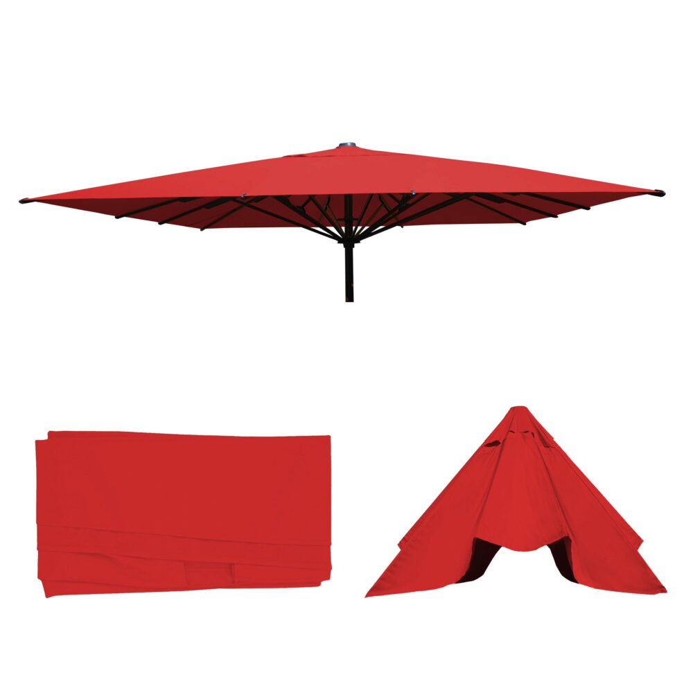 Ersatz-Bezug Sonnenschirm JAM-D20 Ersatzbezug 5x5m rot