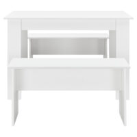 Tisch- und Bank Set Hokksund 110x70cm mit 2 Bänken Weiss