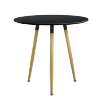 Esstisch Camille Ø80 cm Retro-Design schwarz