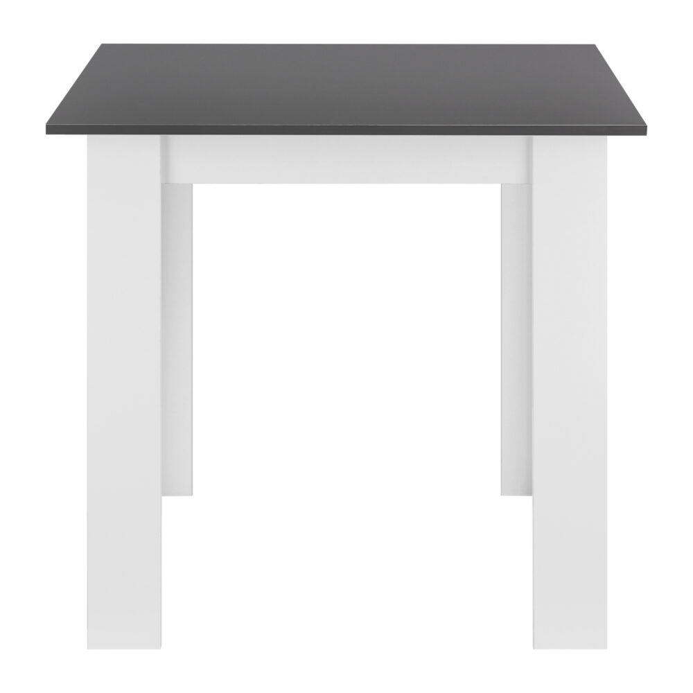 Esstisch Algermissen 80x80x76 cm für 4 Personen Dunkelgrau/Weiss
