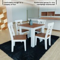 Esstisch Quadratisch 80x80cm Braun für 4 Personen MDF