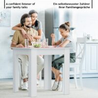 Esstisch Quadratisch 80x80cm Weiss für 4 Personen MDF