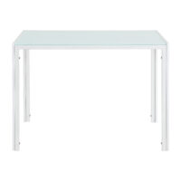 Esstisch Enschede 105x60x75 cm Tischplatte Glas Weiss