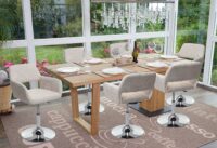 Esszimmerstuhl Altena Retro III Stoff/Textil creme/grau