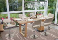 Esszimmerstuhl Altena Retro III creme - Fuss gebürstet