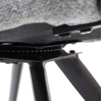 Esszimmerstuhl Küchenstuhl  drehbar Stoff/Textil ~ hellgrau-grau mit Armlehne