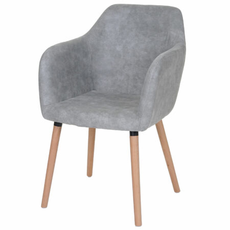 Esszimmerstuhl Malmö 50er Jahre Textil vintage betongrau