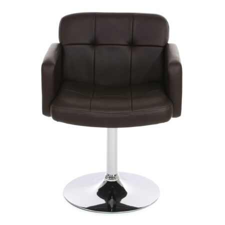 Esszimmerstuhl Orlando Kunstleder Chrom braun