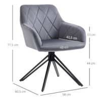 Esszimmerstuhl Wohnzimmerstuhl Samtoptik Retro-Design Stahl Grau