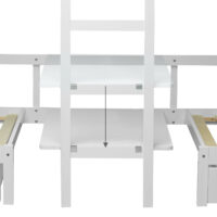 Etagenbett Hochbett mit Schreibtisch 90x200cm Weiss