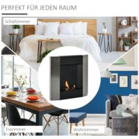 Ethanol-Kamin Bio-Ethanol Ofen 72x72cm Edelstahl