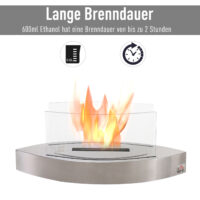 Ethanol-Kamin Tischkamin BioEthanol Ofen Edelstahl