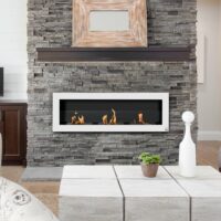 Ethanol-Kamin Wandkamin 120x40cm Bio-Ethanol Ofen weiss