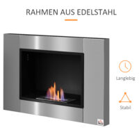 Ethanol-Kamin Wandkamin 80x54cm Bio-Ethanol Ofen
