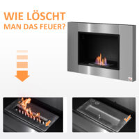 Ethanol-Kamin Wandkamin 80x54cm Bio-Ethanol Ofen