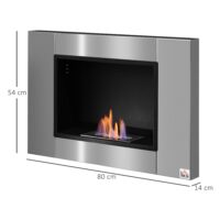 Ethanol-Kamin Wandkamin 80x54cm Bio-Ethanol Ofen