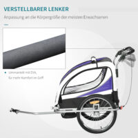 Fahrradanhänger Kinderanhänger für 2 Kinder Veloanhänger