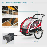 Fahrradanhänger Kinderanhänger für 2 Kinder Veloanhänger