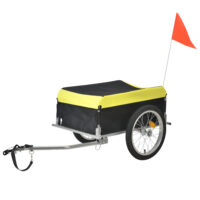 Fahrradanhänger 130x65x50cm mit Blache Wetterfest Gelb/schwarz