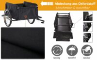 Fahrradanhänger Veloanhänger 140 x 88 x 60 cm mit Blache