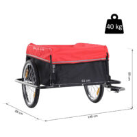 Fahrradanhänger Veloanhänger 140 x 88 x 60 cm mit Blache