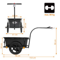 Fahrradanhänger mit 90 Liter Kunststoffwanne