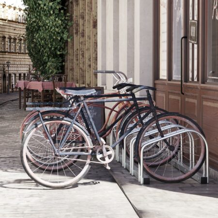 Fahrradständer Veloständer bis 5 Fahrräder Silber 145x33x27cm