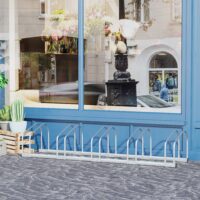 Fahrradständer Veloständer bis 5 Fahrräder Silber 145x33x27cm