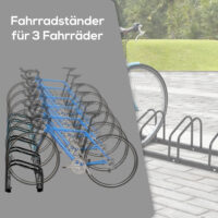Fahrradständer Veloständer bis 6 Fahrräder Schwarz 179x33x27cm