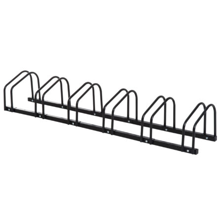 Fahrradständer Veloständer bis 6 Fahrräder Schwarz 179x33x27cm
