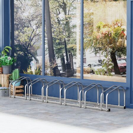 Fahrradständer Veloständer bis 6 Fahrräder Silber 179x33x27cm