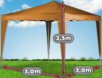 Faltpavillon Gartenpavillon 3x3m hellbraun