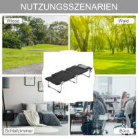 Feldbett Campingliege Klappbett inkl. Kissen 183x66x33cm