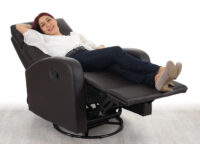 Fernsehsessel HWC Premium drehbar mit Wippfunktion ~ braun