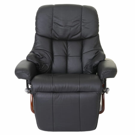 Fernsehsessel MCA Echtleder 150kg  ~ schwarz walnussfarben