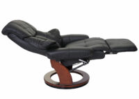 Fernsehsessel MCA Echtleder 150kg  ~ schwarz walnussfarben