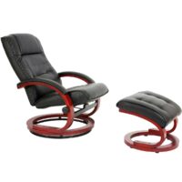 Fernsehsessel Pescatori mit Hocker ~ schwarz