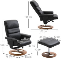 Fernsehsessel Relaxsessel 360° drehbar Schwarz