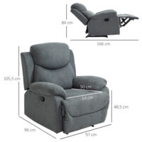 Fernsehsessel Relaxsessel Stoffbezug 97x96x105.5cm