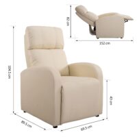 Fernsehsessel Relaxsessel verstellbar creme