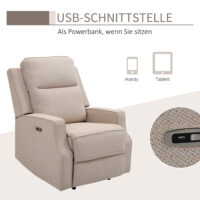 Fernsehsessel Relaxsessel verstellbare Rückenlehne mit Fussstütze