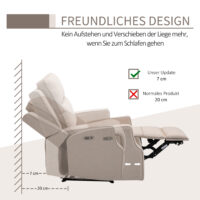 Fernsehsessel Relaxsessel verstellbare Rückenlehne mit Fussstütze