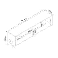 Fernsehtisch Perho 147.5x29.5x38.5cm Blau