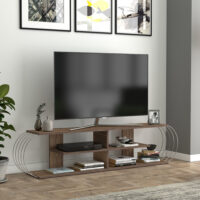 Fernsehtisch Robertsfors 180x31x42cm Walnussoptik Chromfarben
