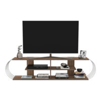 Fernsehtisch Robertsfors 180x31x42cm Walnussoptik Chromfarben