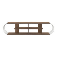 Fernsehtisch Robertsfors 180x31x42cm Walnussoptik Chromfarben