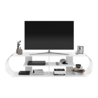 Fernsehtisch Robertsfors 172x31x42cm Weiss Chromfarben