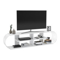 Fernsehtisch Robertsfors 172x31x42cm Weiss Chromfarben
