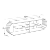 Fernsehtisch Robertsfors 160x31x42cm Anthrazit Schwarz