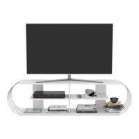 Fernsehtisch Robertsfors 160x31x42cm Weiss Chromfarben